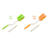 360 Degree Rotating Long Handle Silicone Bottle Brush Cleaner for Baby Milk Bottle rk-3502