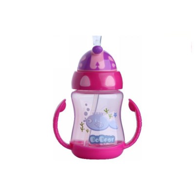 BPA PVC and Phthalate Free safe and nontoxic custom logo pp baby training cup with handle