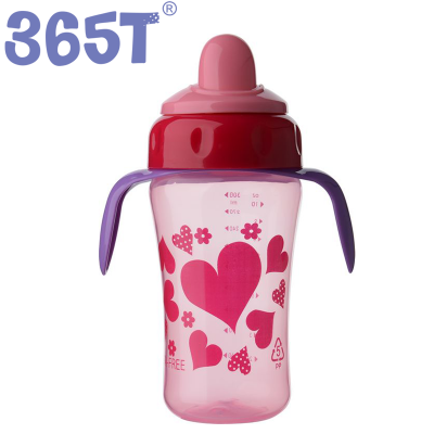 2018 NEW 280ml Cute Baby Cup Kids Learn Feeding Drinking Water Straw Handle Bottle