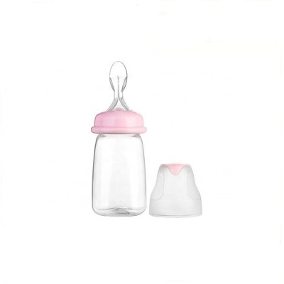 Nutrition baby food feeder feeding bottle with spoon silicone baby fruit fresh food feeder