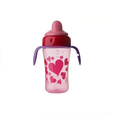 BPA PVC and Phthalate Free color printing top grade custom printed easy grip baby drink water training cup