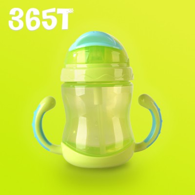 BPA free PP non-toxic silicone custom logo baby training bottle straw sippy cup baby bottle with straw