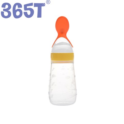 High Quality Baby Toddler Squeeze Feeder Silicone Bottle Feeding Dispensing Spoon